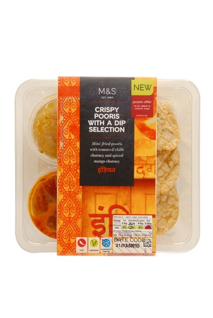 marks-and-spencer-Crispy Pooris with a Dip Selection 115g £2.50